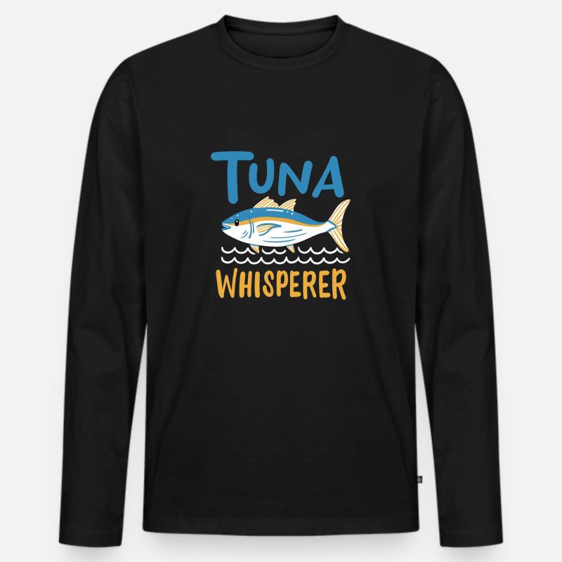 Thunfischfang - Männer Premium Bio Langarmshirt - Schwarz