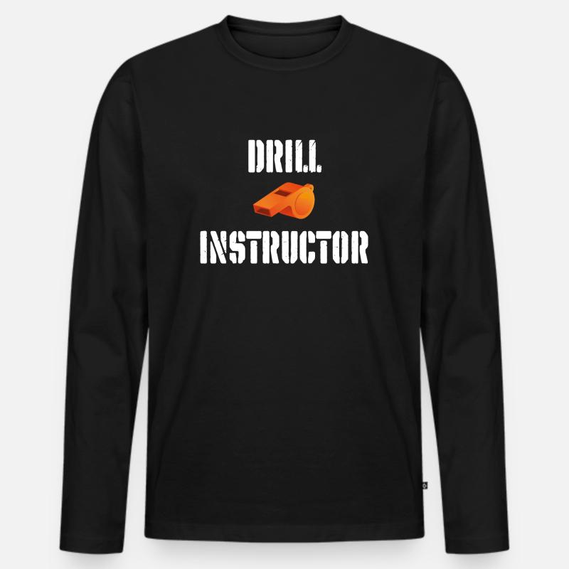 Drill Instructor - Männer Premium Bio Langarmshirt - Schwarz