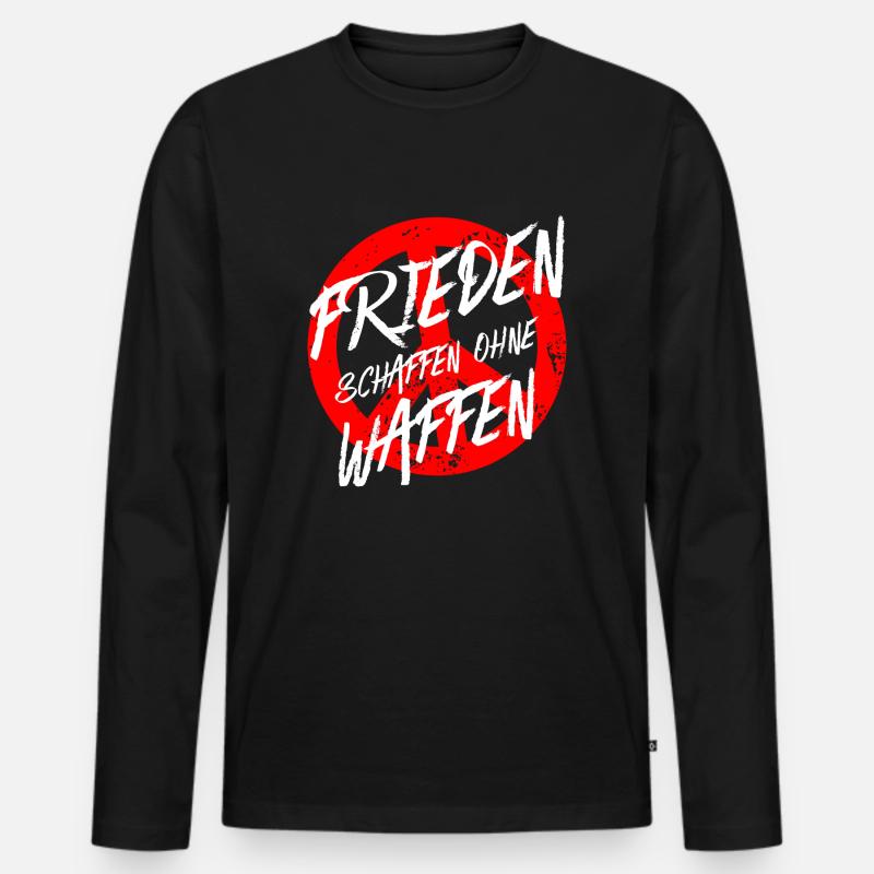 Frieden schaffen - Männer Premium Bio Langarmshirt - Schwarz