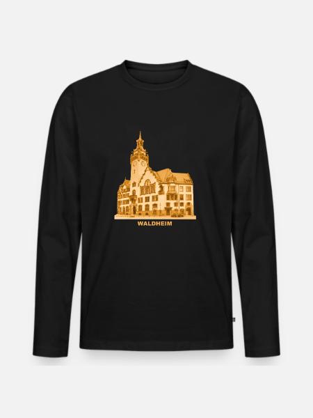Waldheim Town Hall - Men's Premium Organic Long Sleeve Shirt - black