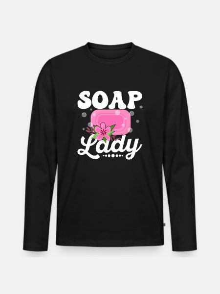 Soap Lady Soapmaking Soapmaker - Men's Premium Organic Long Sleeve Shirt - black