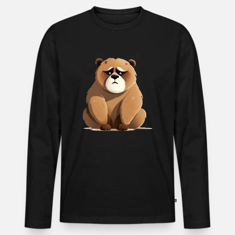 Bibi der mürrische Bär - Männer Premium Bio Langarmshirt - Schwarz