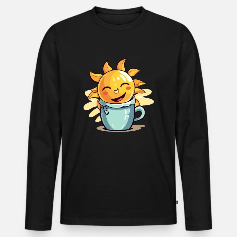 Morgensonne - Männer Premium Bio Langarmshirt - Schwarz