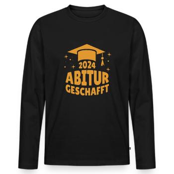 Abitur 2024 Geschafft - Abi - Abiturient - Männer Premium Bio Langarmshirt - Schwarz - Vorne - Nico (187cm)