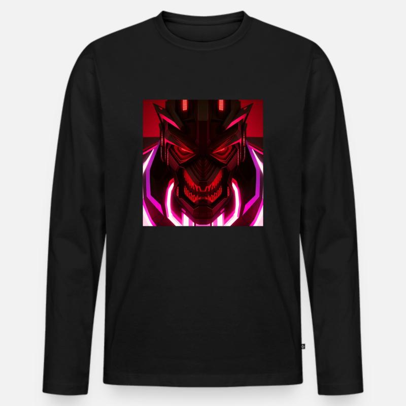 Digitalmonster - Männer Premium Bio Langarmshirt - Schwarz
