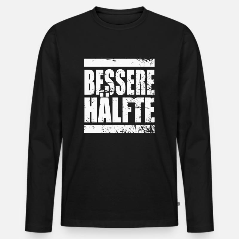 Bessere Hälfte - Männer Premium Bio Langarmshirt - Schwarz