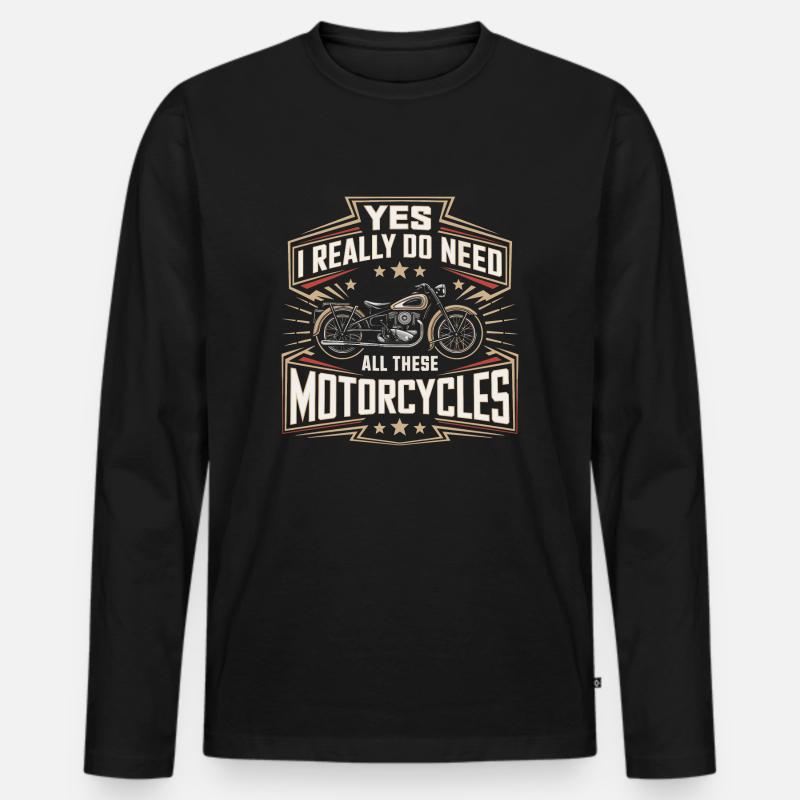 Motorräder sind Lebensgefühl - Männer Premium Bio Langarmshirt - Schwarz