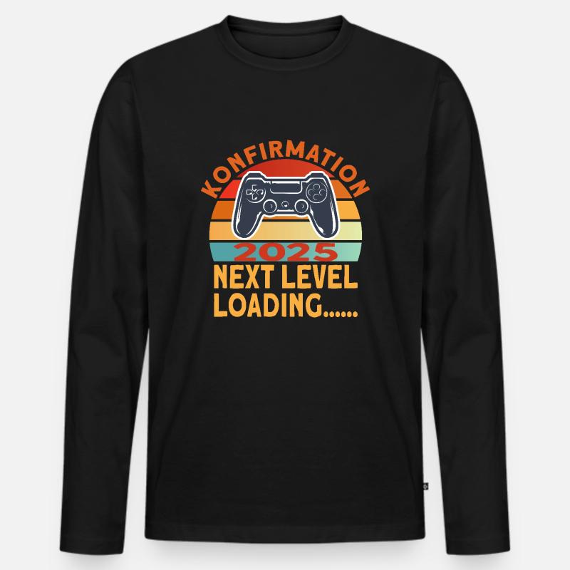 Konfirmation 2025 Konfirmand - Männer Premium Bio Langarmshirt - Schwarz