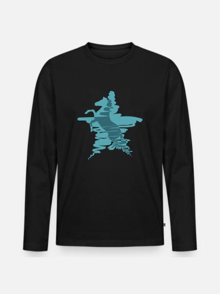 Cheval étoile 2 - T-shirt manches longues Premium bio Homme - noir