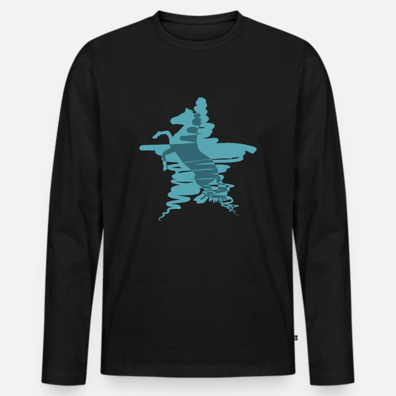 Star Horse 2 - Männer Premium Bio Langarmshirt - Schwarz