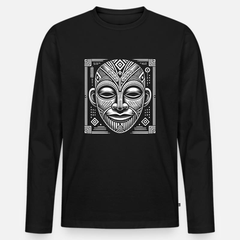 Maske - Männer Premium Bio Langarmshirt - Schwarz