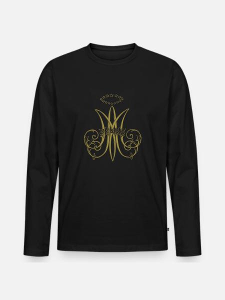 Traditional Catholic Virgin Mary Auspice Maria - Men's Premium Organic Long Sleeve Shirt - black