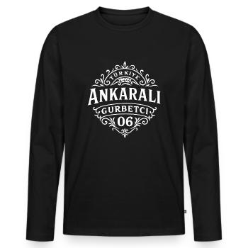 Ankara - Männer Premium Bio Langarmshirt - Schwarz - Vorne - Nico (187cm)