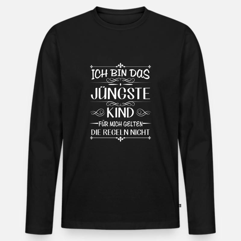 Ich bin das jüngste Kind keine Regeln - Männer Premium Bio Langarmshirt - Schwarz