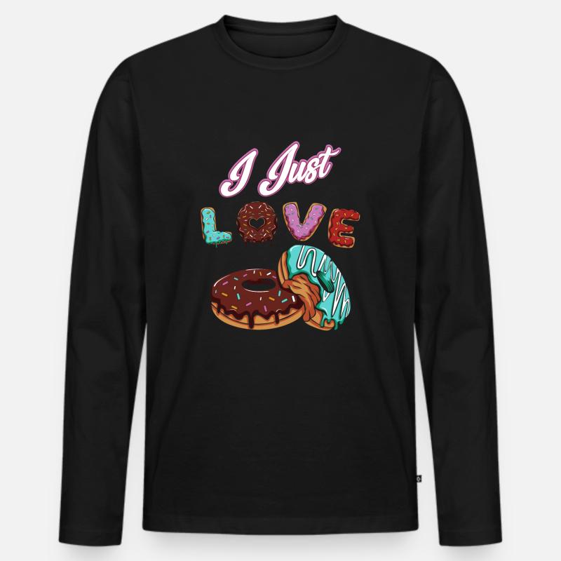 Donut - Männer Premium Bio Langarmshirt - Schwarz