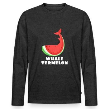 watermelon - Men's Premium Organic Long Sleeve Shirt - heather anthracite - Front - Nico (187cm)