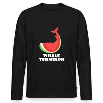 watermelon - Men's Premium Organic Long Sleeve Shirt - black - Front - Nico (187cm)