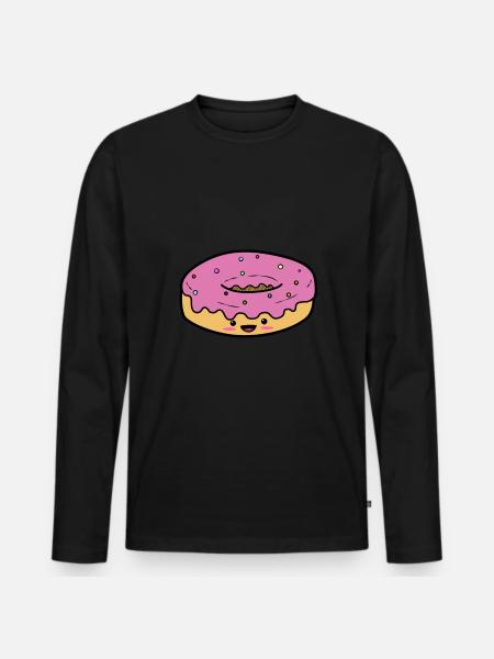 donut - Men's Premium Organic Long Sleeve Shirt - black