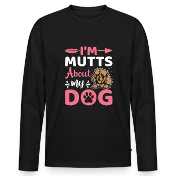 I'm Mutts About Dog Poodle Funny Dog Owners - Men's Premium Organic Long Sleeve Shirt - black - Front - Nico (187cm)