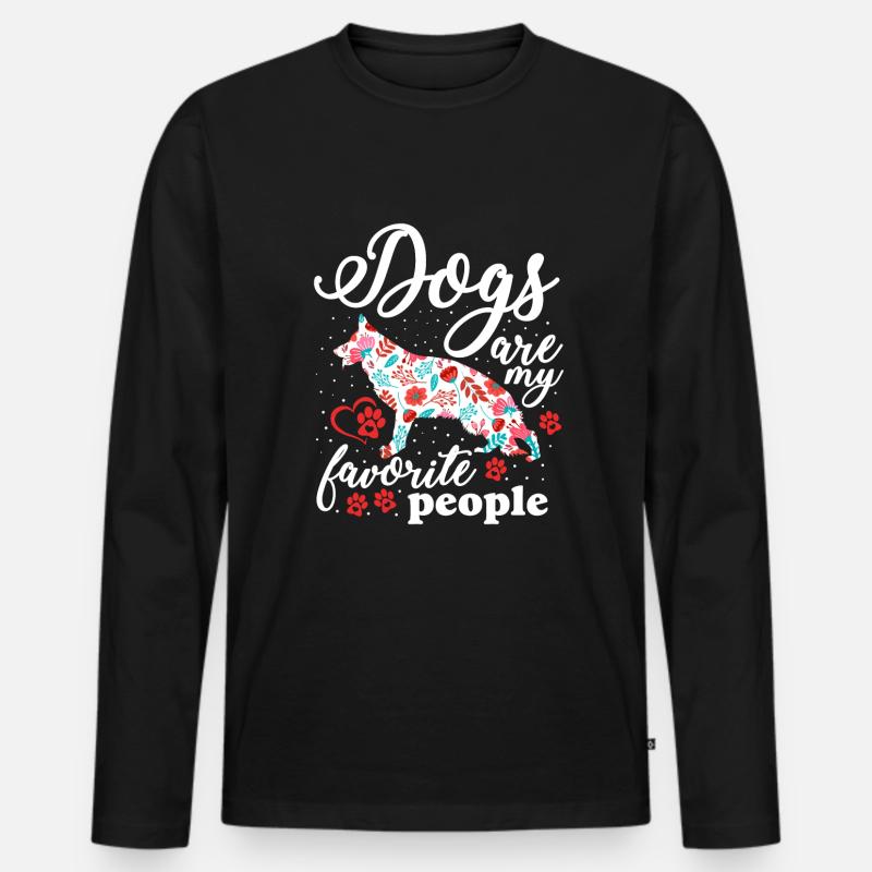 Deutsche Schäferhunde Sind Lieblingsmenschen - Männer Premium Bio Langarmshirt - Schwarz