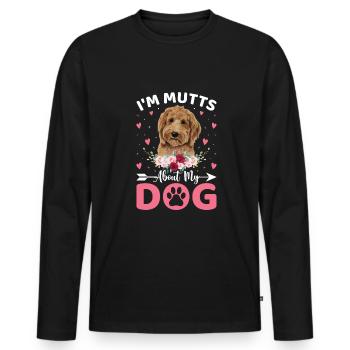 I Am Mutts About Dog Goldendoodle Funny - Men's Premium Organic Long Sleeve Shirt - black - Front - Nico (187cm)