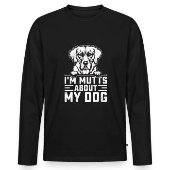 I Am Mutts About Dog Golden Retriever Funny - Men's Premium Organic Long Sleeve Shirt - black - Front - Nico (187cm)