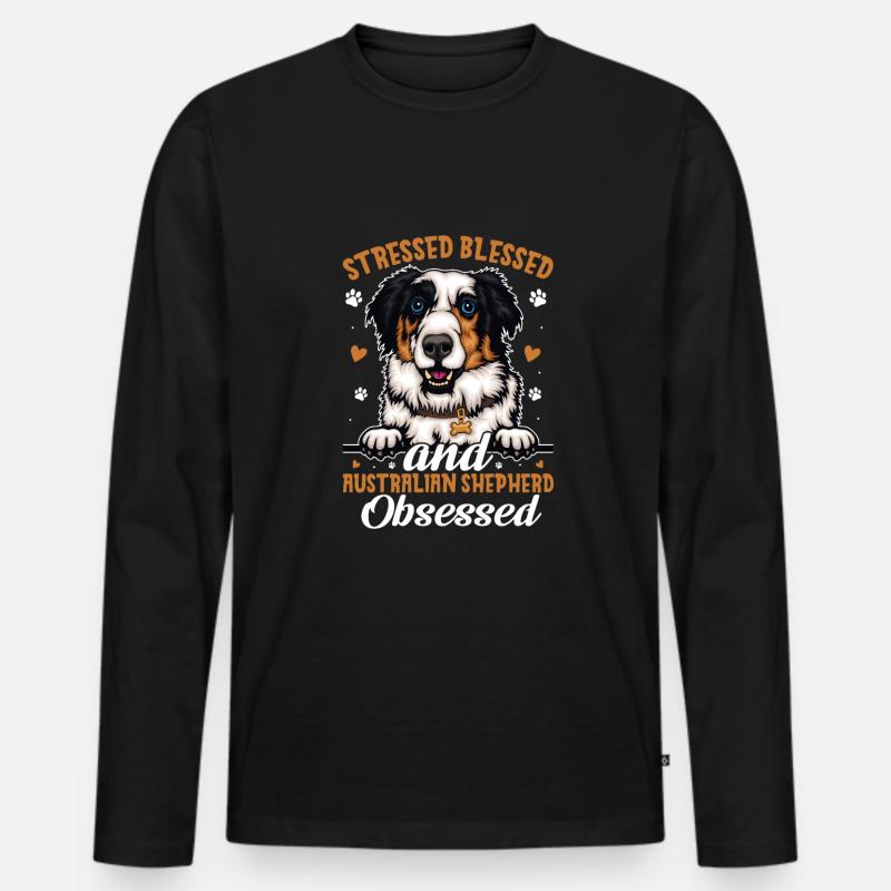 Blessed Australian Shepherd Possessed - Men's Premium Organic Long Sleeve Shirt - black