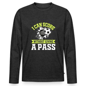 Je peux marquer des points sans passer le football amusant - T-shirt manches longues Premium bio Homme - anthracite chiné - Devant - Nico (187cm)