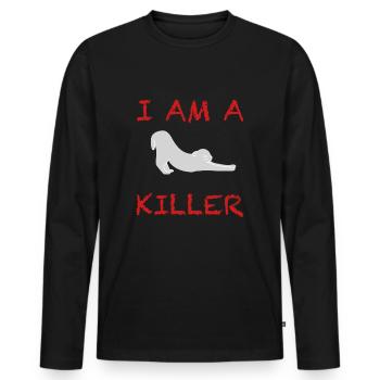 I'm a killer | Cat, Halloween - Men's Premium Organic Long Sleeve Shirt - black - Front - Nico (187cm)