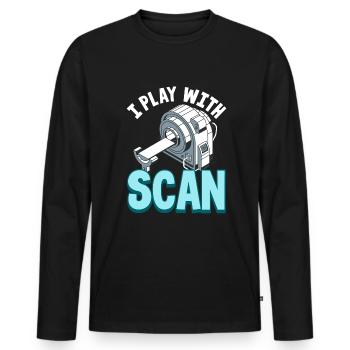 Je joue avec Scan - Radiologist - T-shirt manches longues Premium bio Homme - noir - Devant - Nico (187cm)