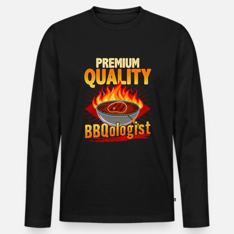 BBQologist - Grillen - Männer Premium Bio Langarmshirt - Schwarz