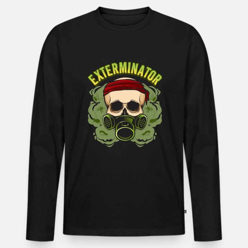 Kammerjäger-Gasmaske - Schädlingsbekämpfung - Männer Premium Bio Langarmshirt - Schwarz