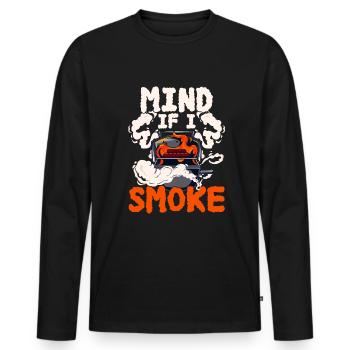 Consider when I smoke - grilling - Men's Premium Organic Long Sleeve Shirt - black - Front - Nico (187cm)