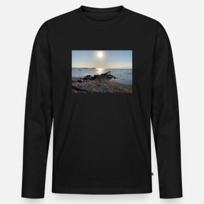 ostsee - Männer Premium Bio Langarmshirt - Schwarz