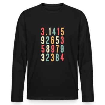 Nombres Pi 3.14 Pi Day Professeur de sciences Drôle de maths - T-shirt manches longues Premium bio Homme - noir - Devant - Nico (187cm)