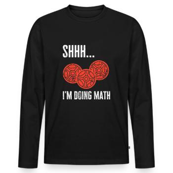 Shhh Im Faire des Maths Drôle Haltérophilie Fitness - T-shirt manches longues Premium bio Homme - noir - Devant - Nico (187cm)