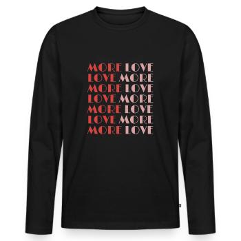 Mignon plus d’amour et d’amour plus de gentillesse - T-shirt manches longues Premium bio Homme - noir - Devant - Nico (187cm)