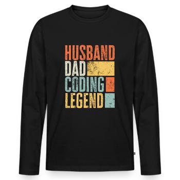Programmierer Vater Ehemann Legende Bester Vater Lustiger Vater - Männer Premium Bio Langarmshirt - Schwarz - Vorne - Nico (187cm)