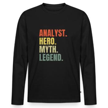 Drôle d’analyste Héros Mythe Légende Meilleur analyste d’emploi - T-shirt manches longues Premium bio Homme - noir - Devant - Nico (187cm)