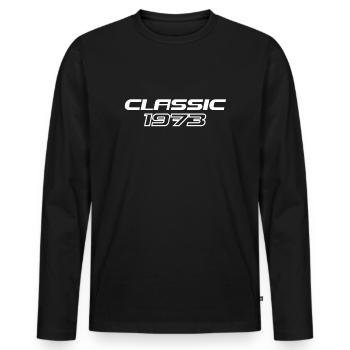Classique 1973 Anniversaire Original Vintage né en - T-shirt manches longues Premium bio Homme - noir - Devant - Nico (187cm)
