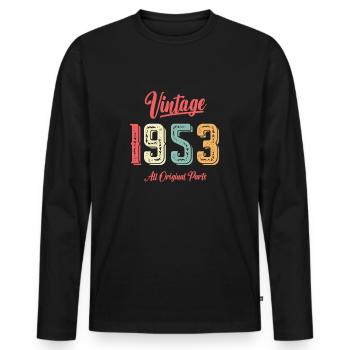 1953 Cadeau d’anniversaire Né 1953 Vintage Original - T-shirt manches longues Premium bio Homme - noir - Devant - Nico (187cm)