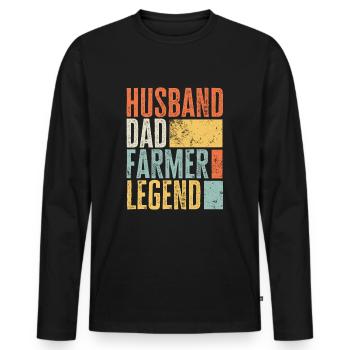 Bauer Ehemann Vater Legendärer Bauernvater Best - Männer Premium Bio Langarmshirt - Schwarz - Vorne - Nico (187cm)