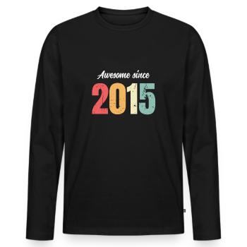 Génial depuis 2015 anniversaire Vintage Legends 2015 - T-shirt manches longues Premium bio Homme - noir - Devant - Nico (187cm)