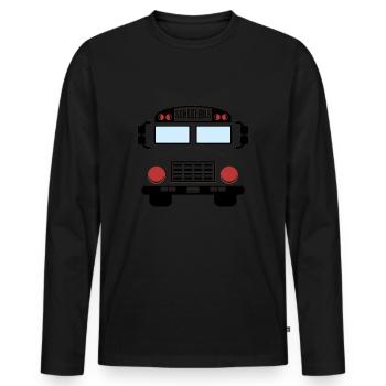 School Bus Costume Funny Yellow School Bus Driver - Men's Premium Organic Long Sleeve Shirt - black - Front - Nico (187cm)
