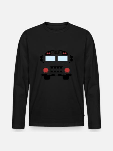 Schulbus Kostüm Lustiger gelber Schulbusfahrer - Männer Premium Bio Langarmshirt - Schwarz