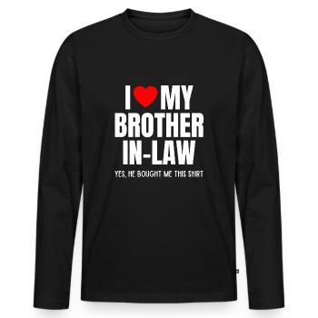 Ich liebe meinen Schwager Schwieger, lustiger Favorit für Schwester - Männer Premium Bio Langarmshirt - Schwarz - Vorne - Nico (187cm)