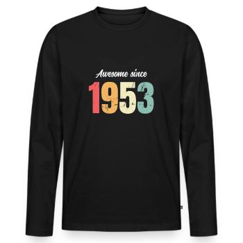 Génial depuis 1953 anniversaire Vintage Legends 1953 - T-shirt manches longues Premium bio Homme - noir - Devant - Nico (187cm)
