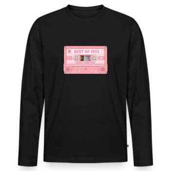 Best Of 1992 Mixtape Retro Cassette Birthday - Men's Premium Organic Long Sleeve Shirt - black - Front - Nico (187cm)