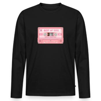 Best Of 1995 Mixtape Retro Cassette Birthday - Men's Premium Organic Long Sleeve Shirt - black - Front - Nico (187cm)