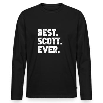 Best Scott Ever Popular Birth Names Scott Costume - Men's Premium Organic Long Sleeve Shirt - black - Front - Nico (187cm)